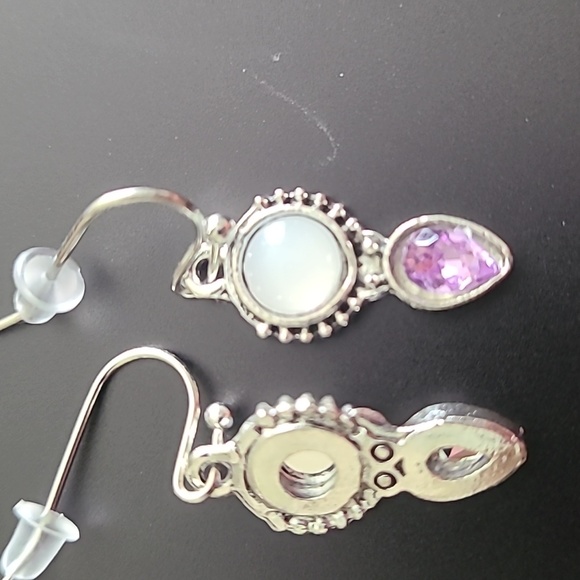 - Purple Dangle Earrings - Picture 3 of 3